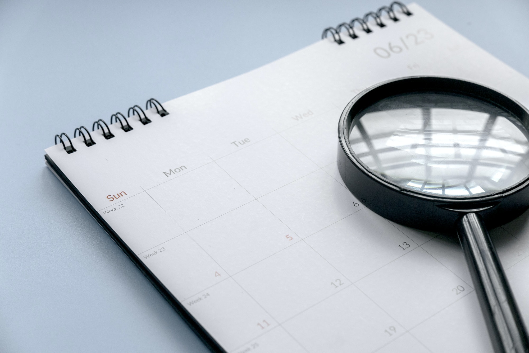 Concept of plan a monthly calendar for meetings or manage your daily activities.